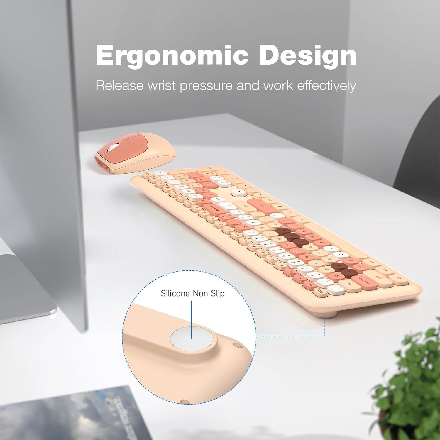 Combo Teclado y Ratón Inalámbrico MOFII Café Plug & Play