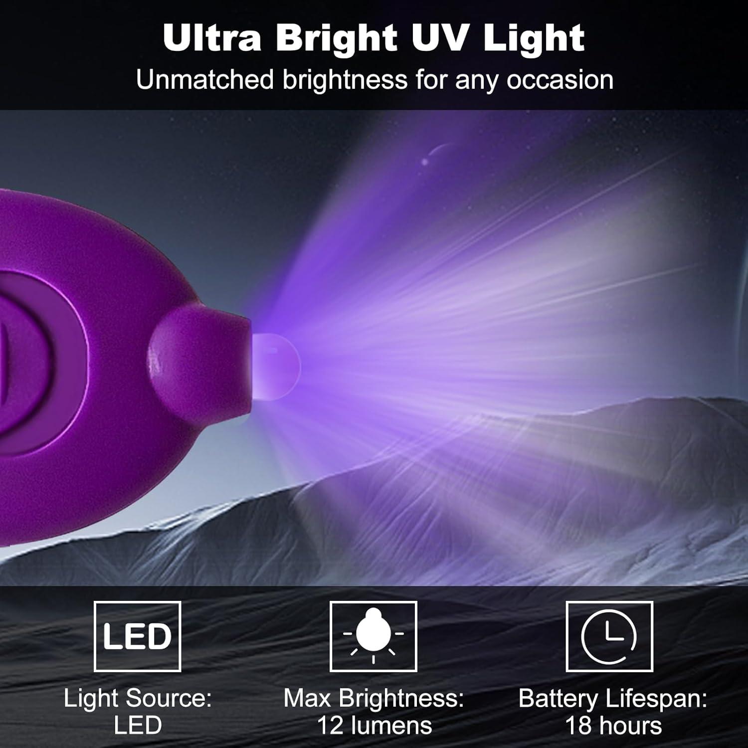 Mini Linterna UV de Llavero KLUMUKE 12PCS Luz LED 395nm