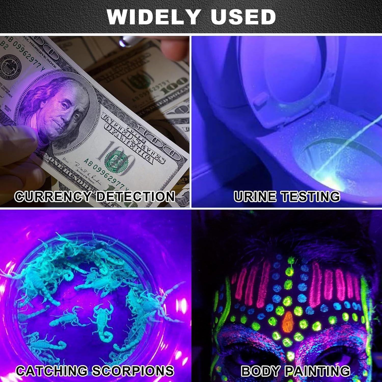 Mini Linterna UV de Llavero KLUMUKE 12PCS Luz LED 395nm