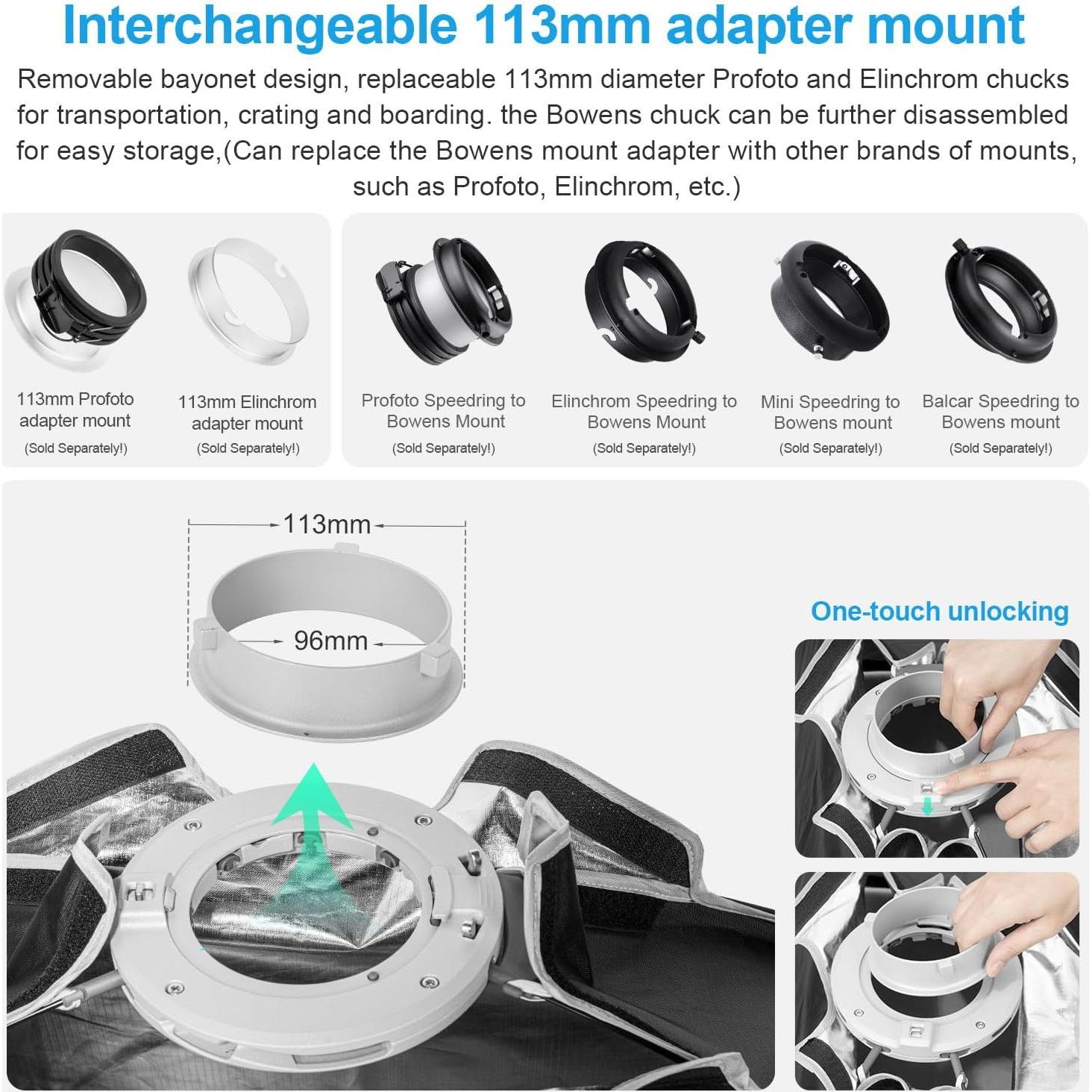 Softbox Rectangular FOMITO 30x120cm con Montaje Bowens