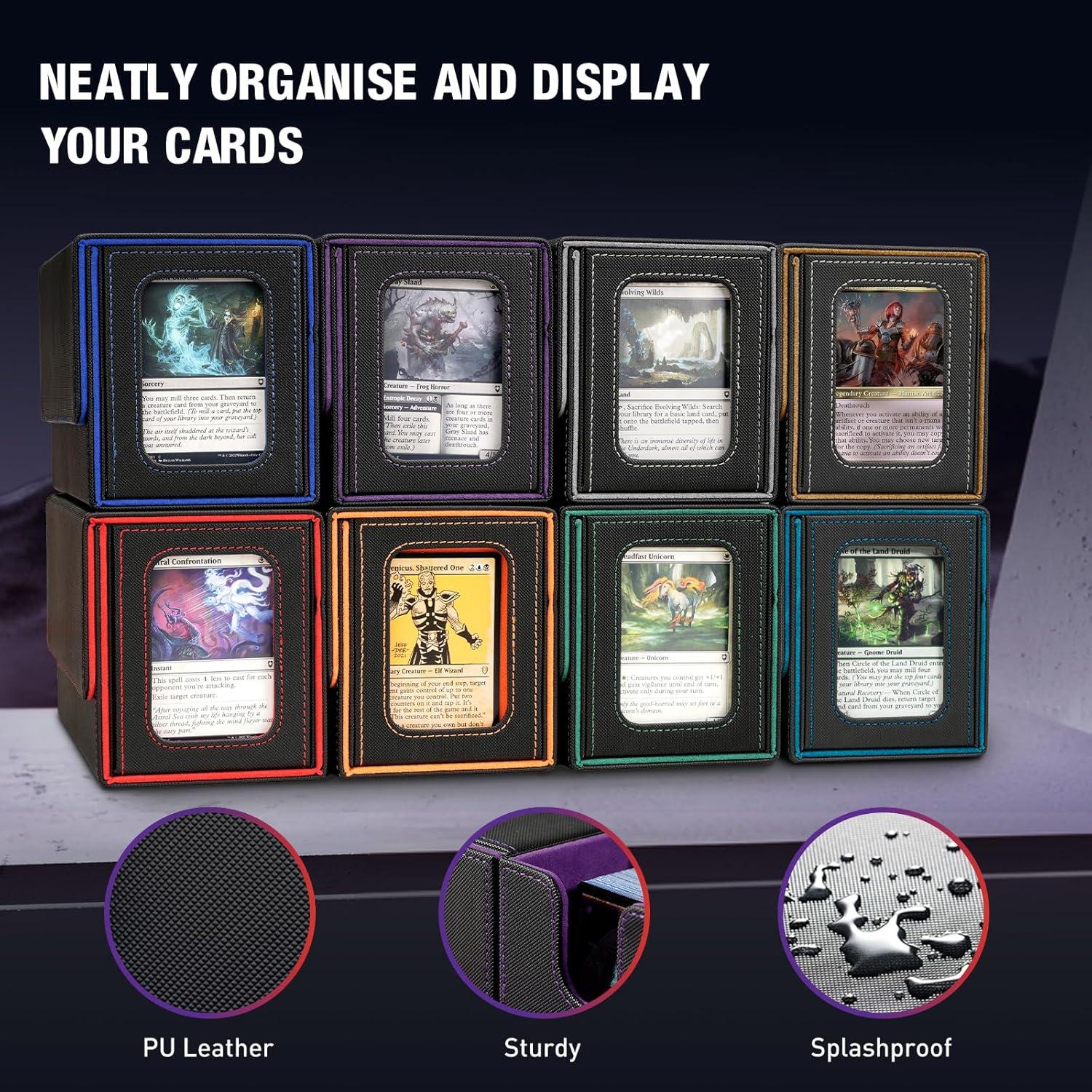 Caja para Deck TiMOVO Commander 200+ Cartas Cuero Negro/Morado