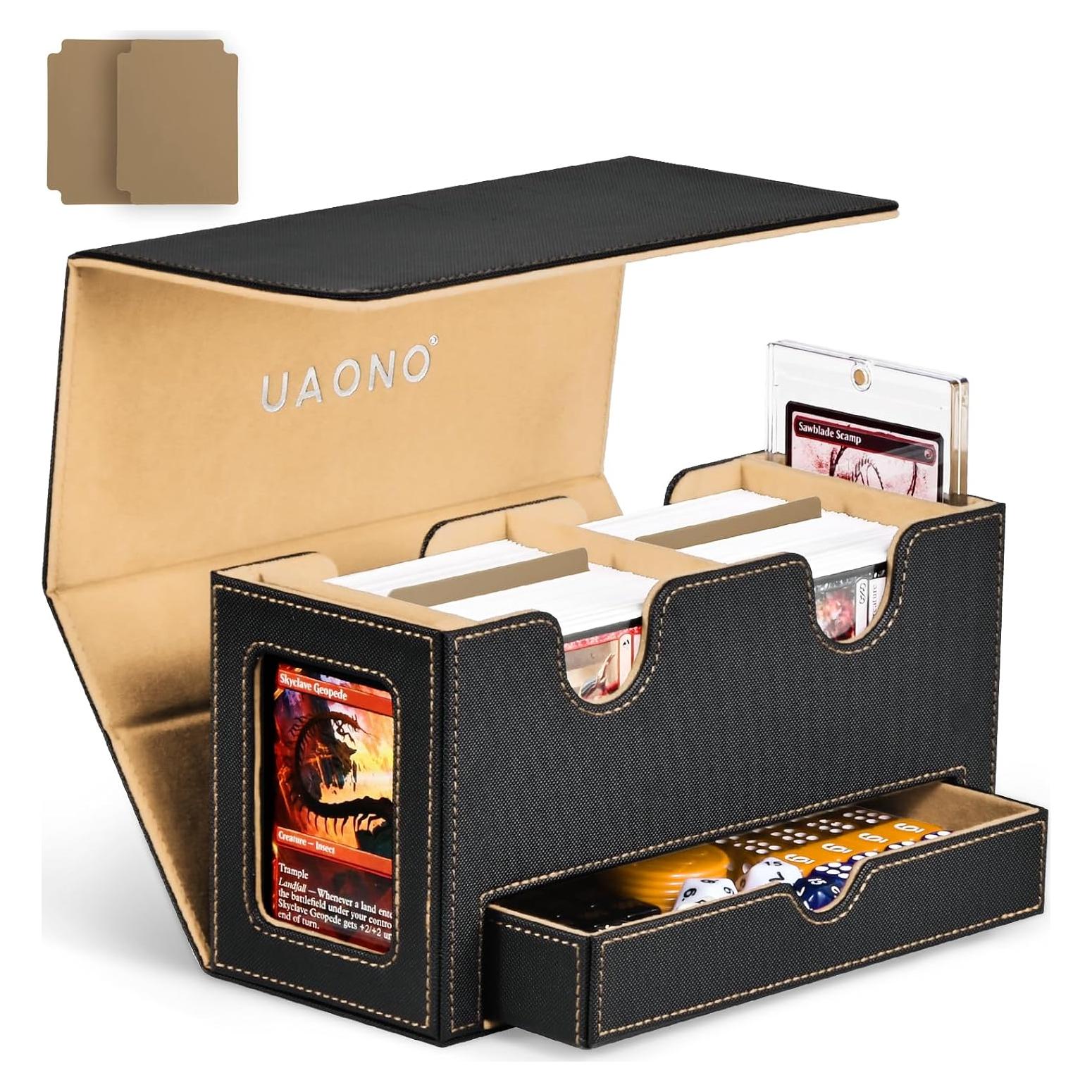 Caja de Deck UAONO para 280+ Cartas con Bandeja para Dados