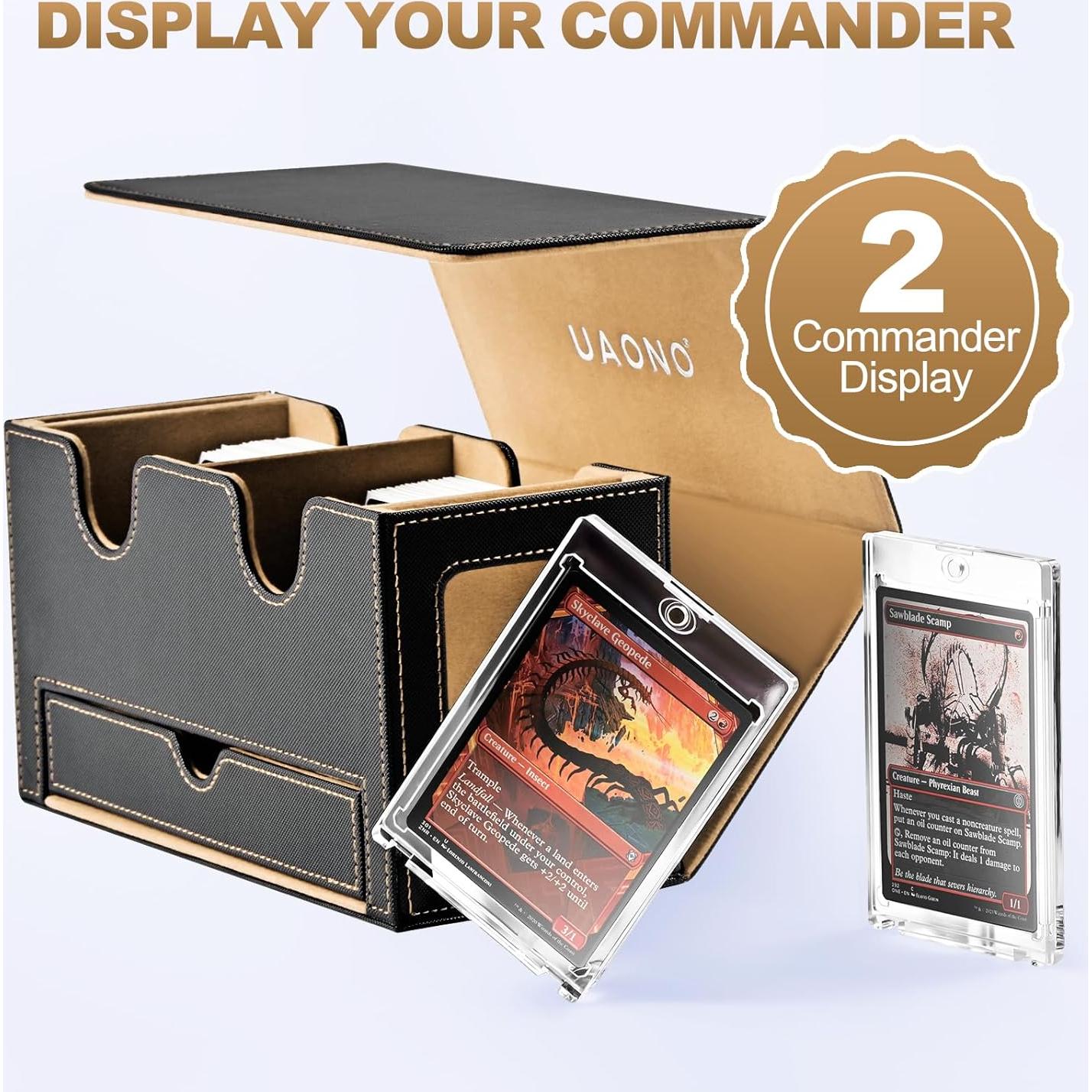 Caja de Deck UAONO para 280+ Cartas con Bandeja para Dados