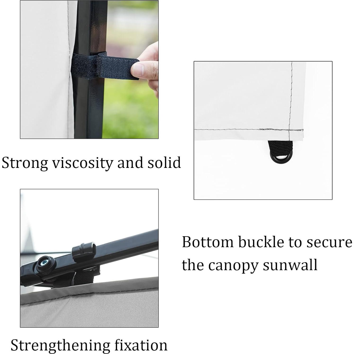 Pared Solar Canopy Senmortar 3x3m Plateada Impermeable