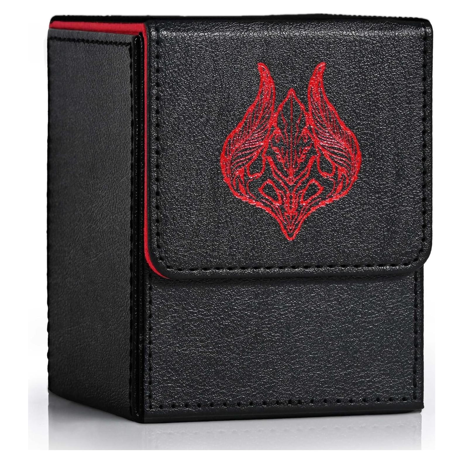 Caja de Barajas ZLCA para MTG 100 Cartas Negro y Rojo