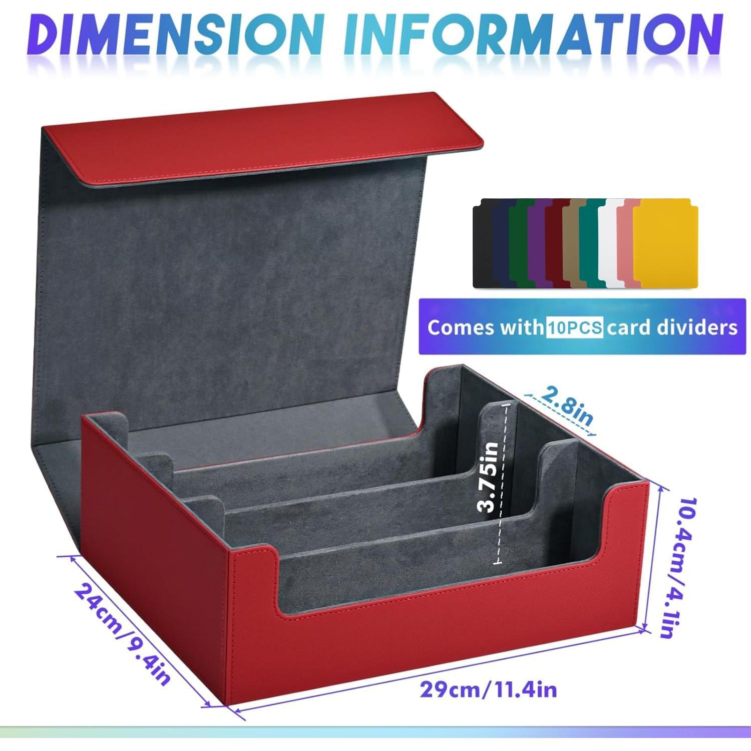 Caja de Almacenamiento de Cartas UAONO 1800+ Cartas Rojo