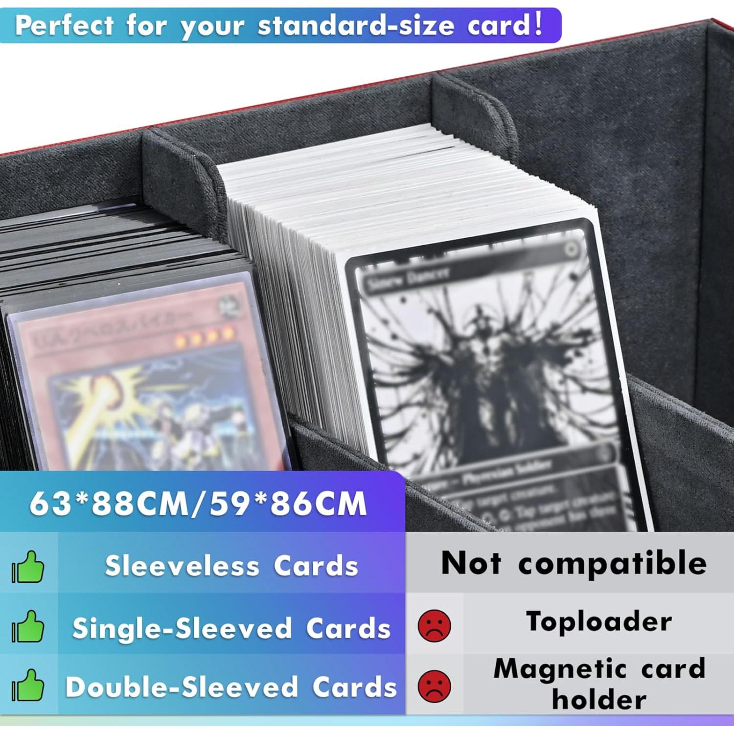 Caja de Almacenamiento de Cartas UAONO 1800+ Cartas Rojo