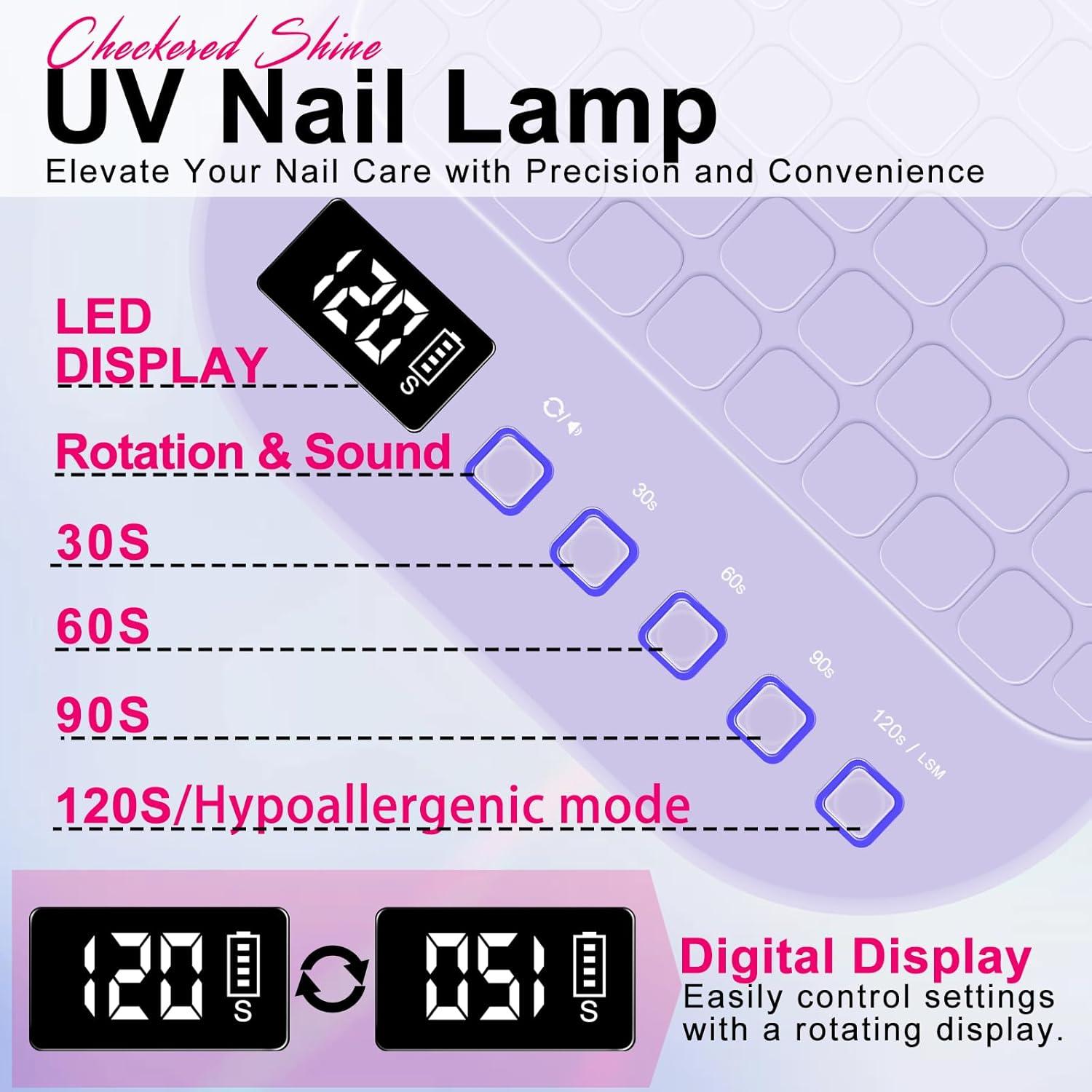 Lámpara de Uñas UV LED MEKK 54W Púrpura con Sensor Automático