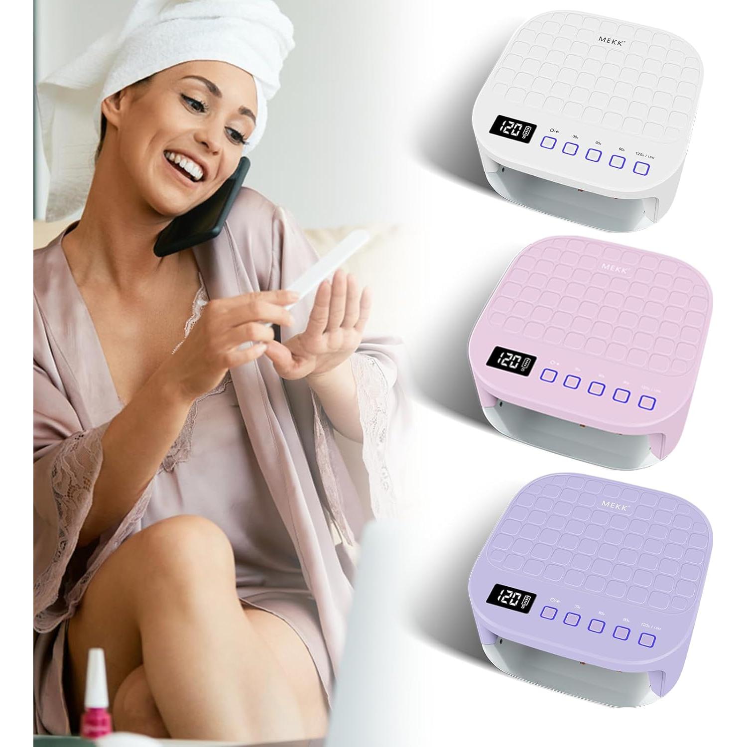 Lámpara de Uñas UV LED MEKK 54W Púrpura con Sensor Automático