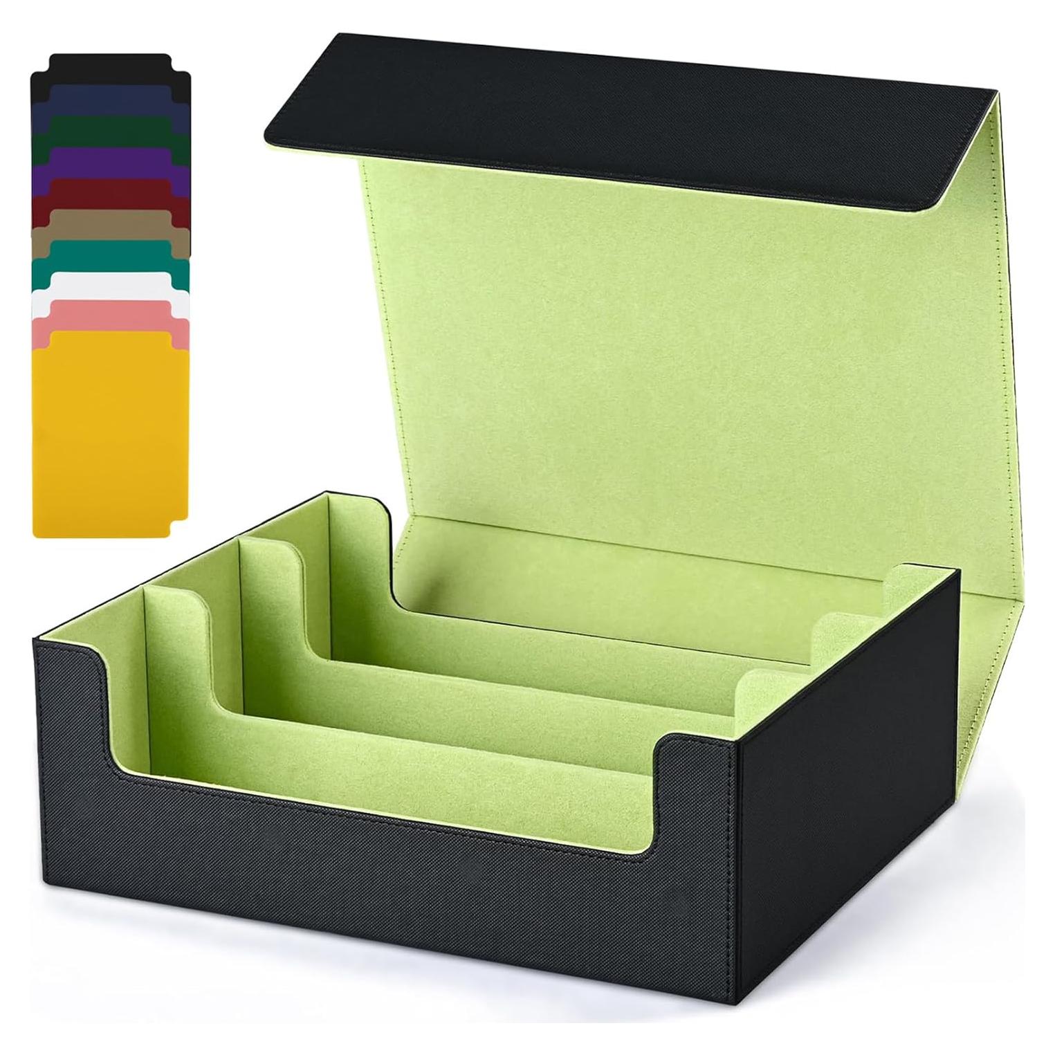 Caja de Almacenamiento de Cartas UAONO 1800+ Magnética Negra/Verde