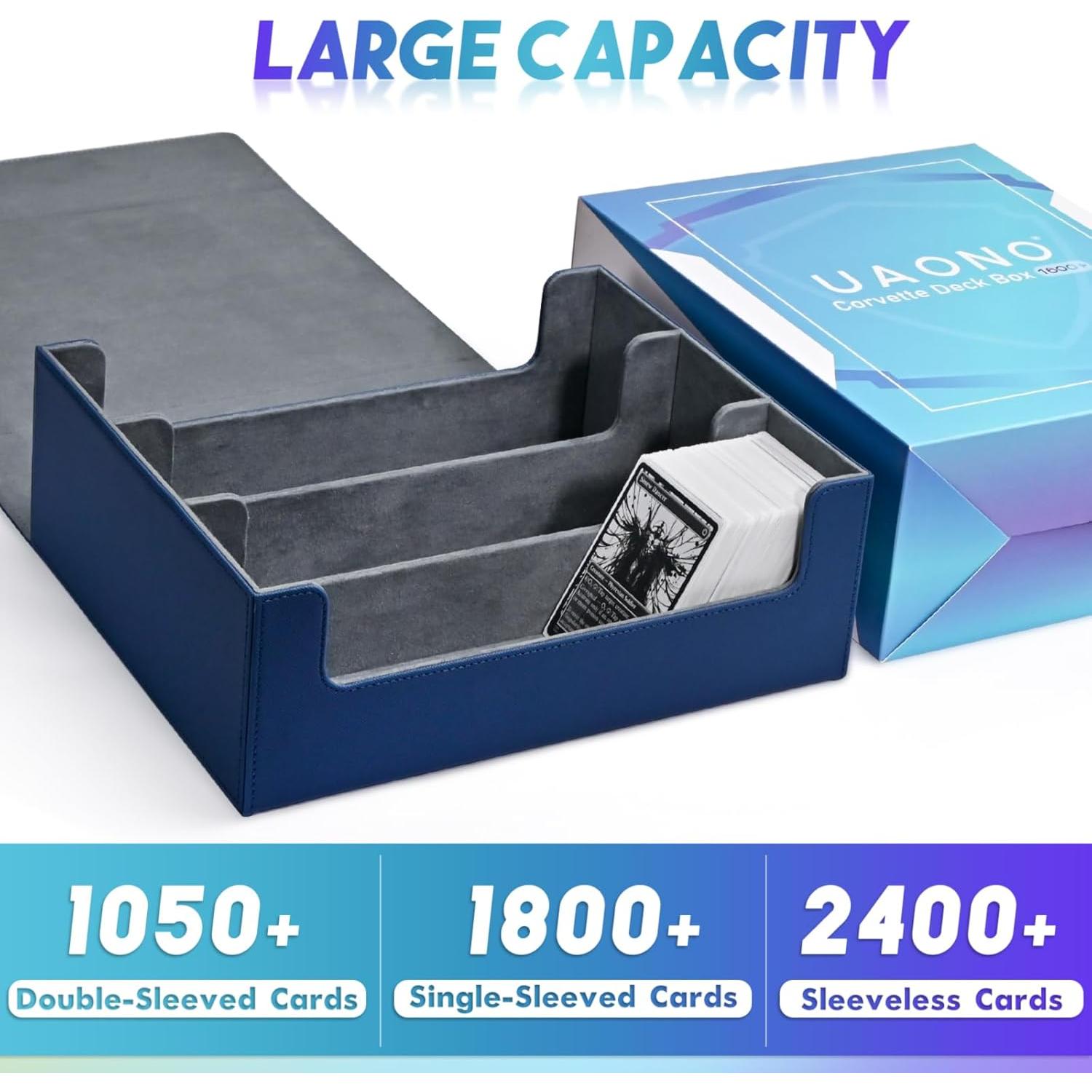 Caja de Almacenamiento de Cartas UAONO 1800+ Cartas Azul