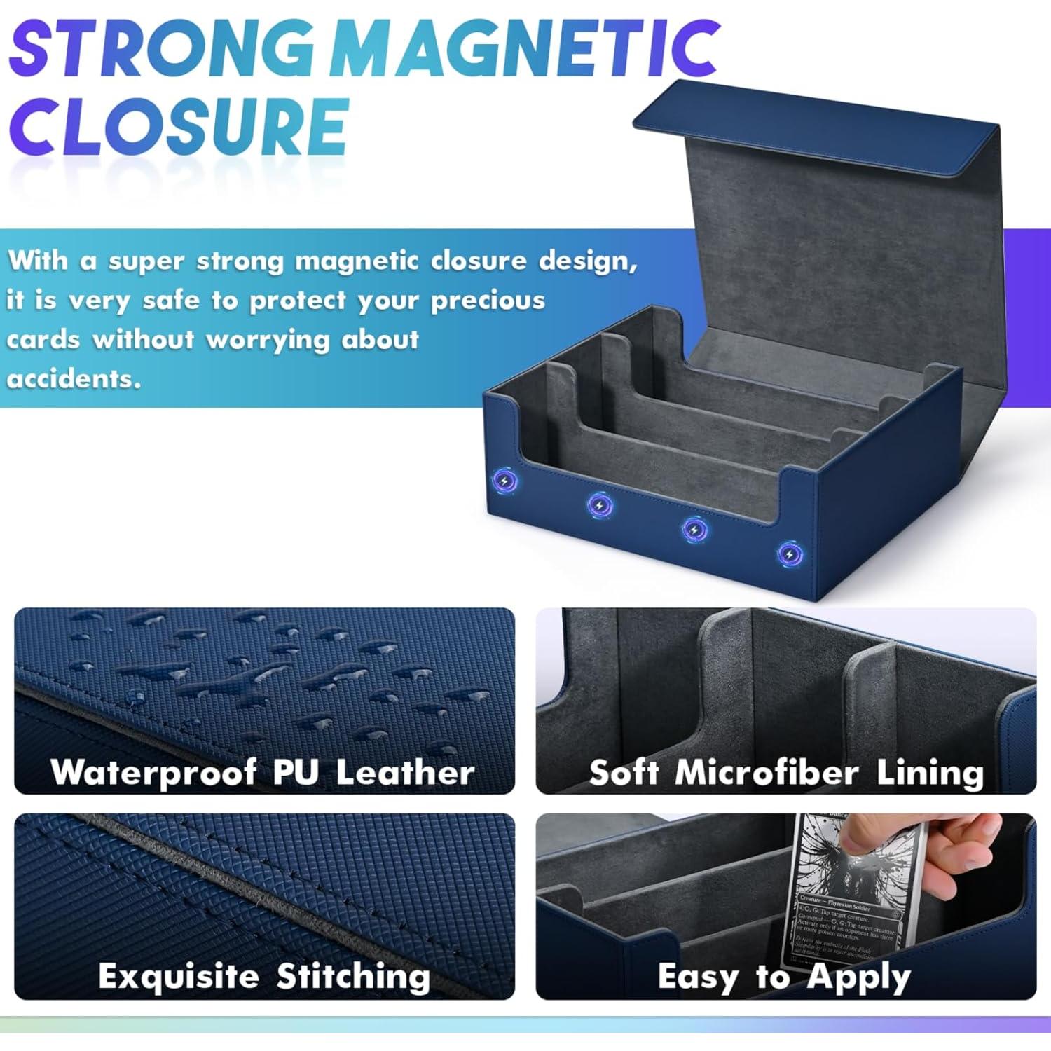 Caja de Almacenamiento de Cartas UAONO 1800+ Cartas Azul