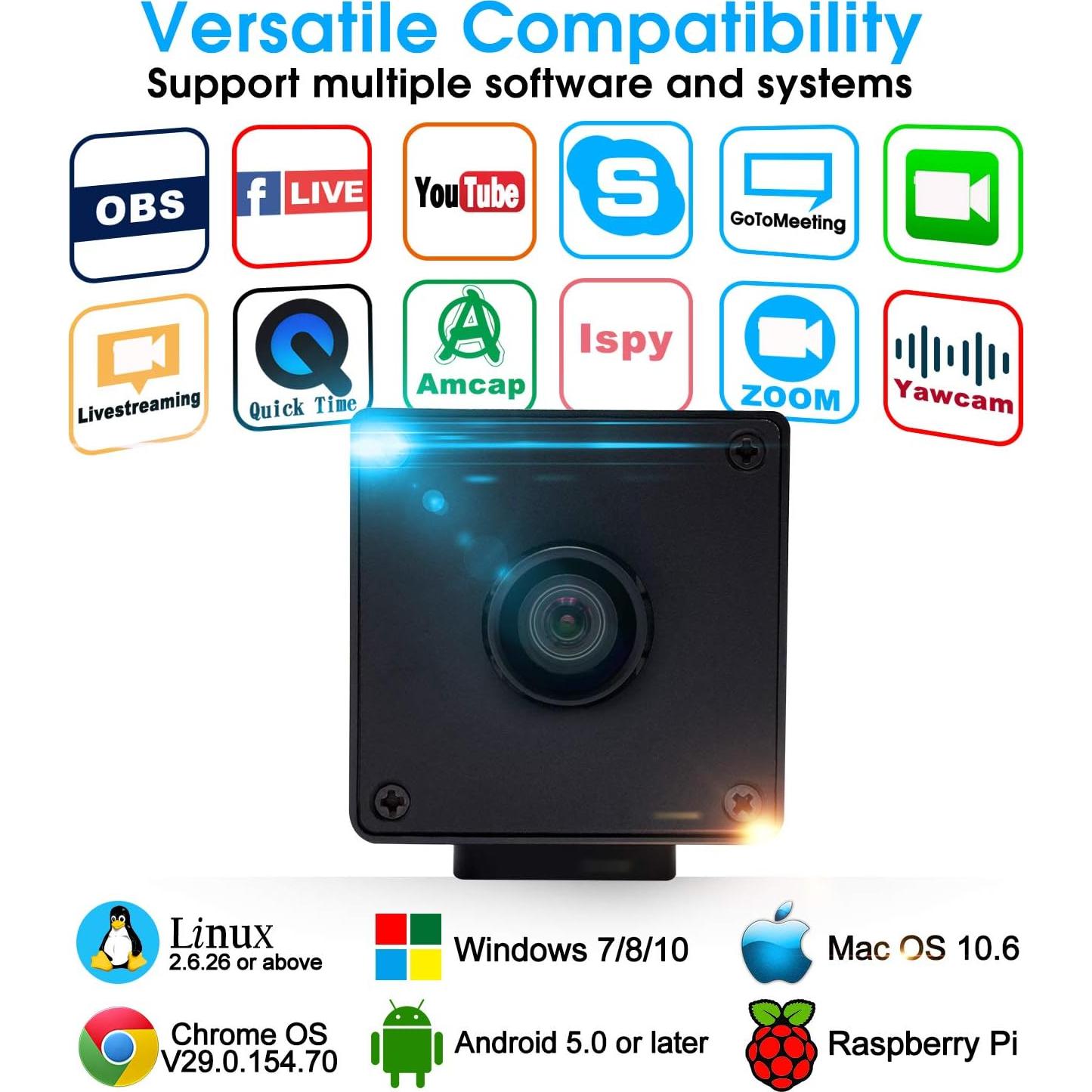 Webcam USB Hotpet 13MP Alta Resolución 3840x2880 Enfoque Fijo