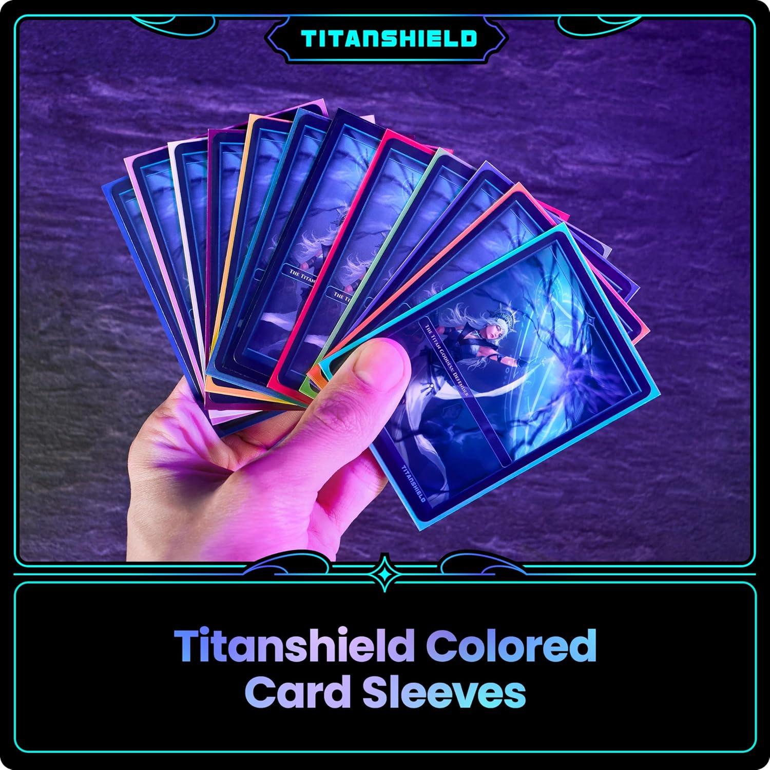 TitanShield (150 Sleeves, Black) Compatible with Standard Sized Board Games, MTG Magic The Gathering, Pokemon, Lorcana and Trading Cards 2.5" x 3.5" 66x91mm