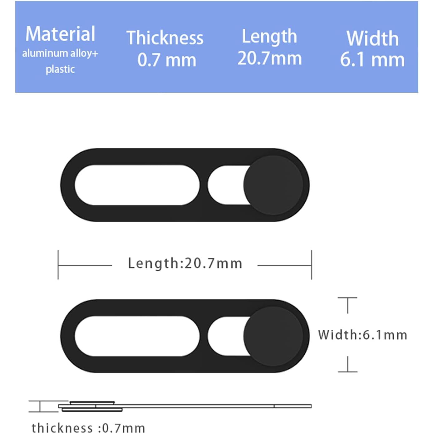 Cubierta de Cámara Frontal Peramarl para iPhone 14/15/16 - 2PCS Negro