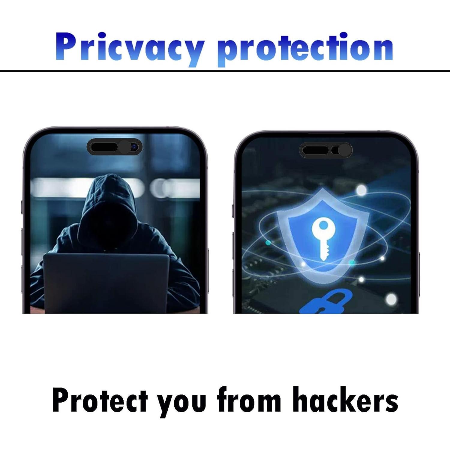 Cubierta de Cámara Frontal Peramarl para iPhone 14/15/16 - 2PCS Negro