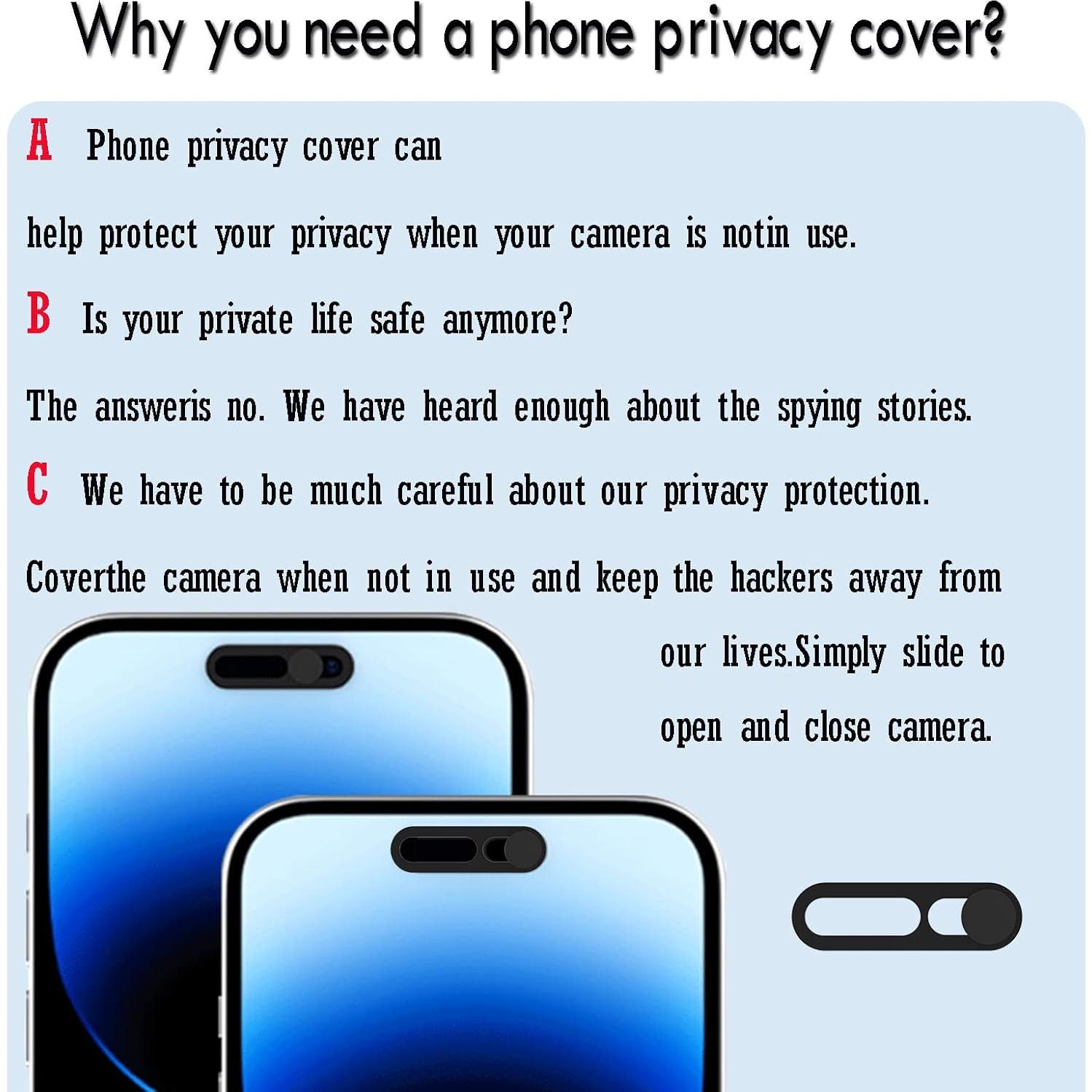 Cubierta de Cámara Frontal Peramarl para iPhone 14/15/16 - 2PCS Negro