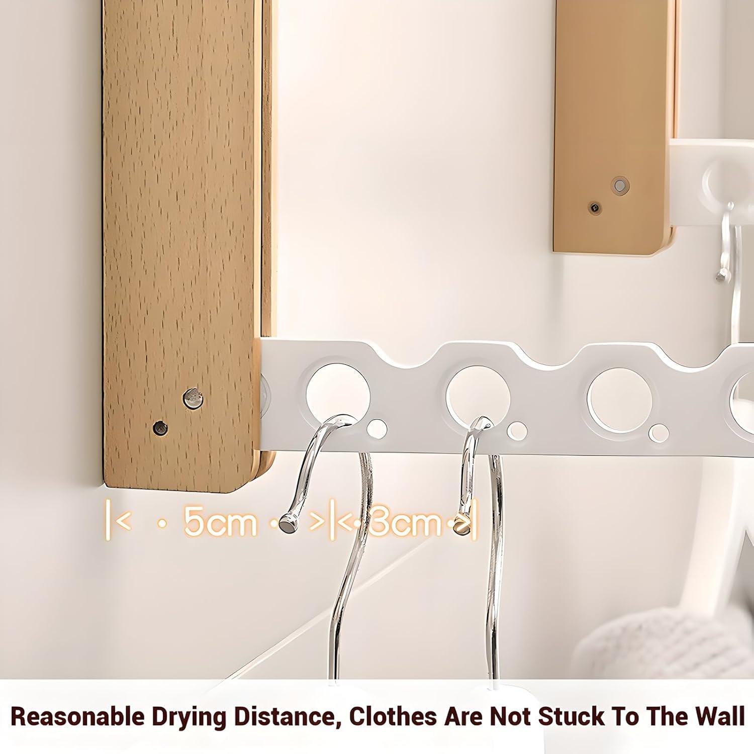 Perchero Plegable FULANCCY de Madera de Haya Blanca 32x31cm