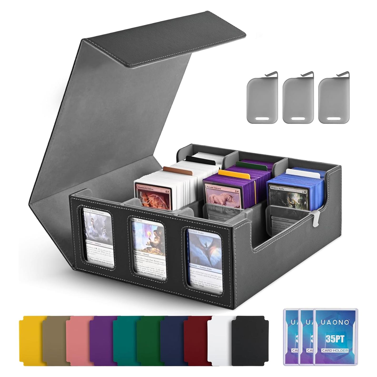 Caja de Almacenamiento de Cartas UAONO 1800+ Negra y Gris