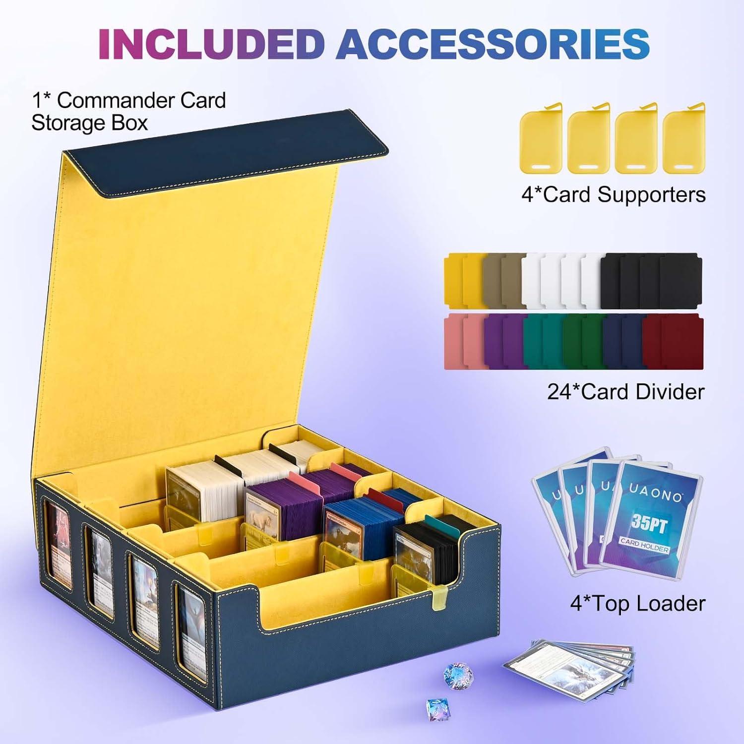 Caja de Almacenamiento UAONO para 2400 Cartas - Azul y Amarillo