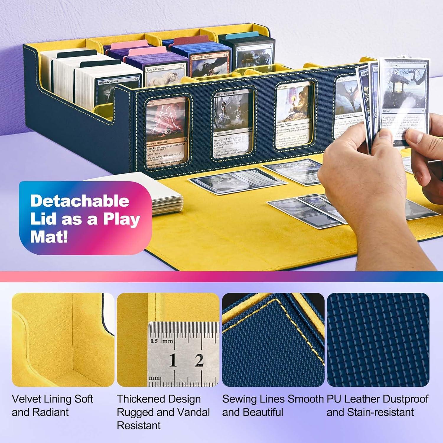 Caja de Almacenamiento UAONO para 2400 Cartas - Azul y Amarillo