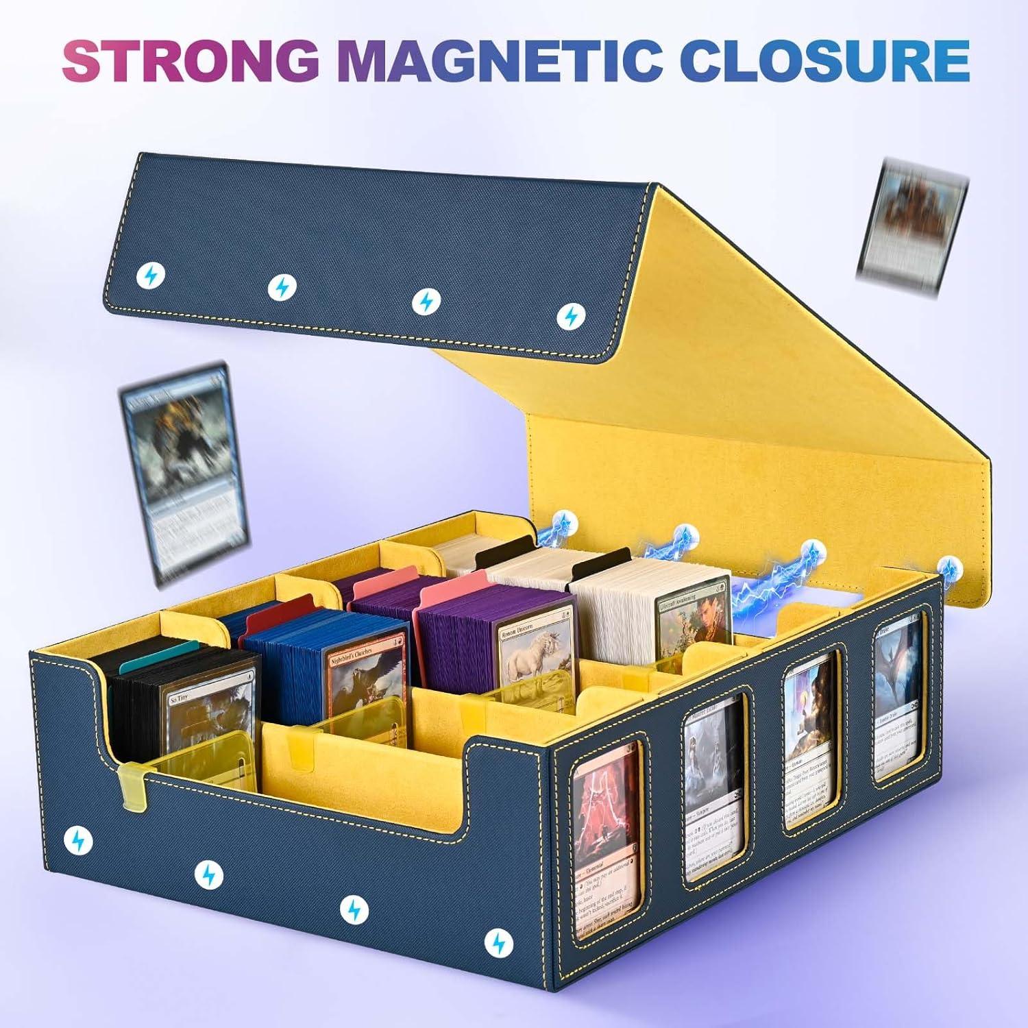 Caja de Almacenamiento UAONO para 2400 Cartas - Azul y Amarillo