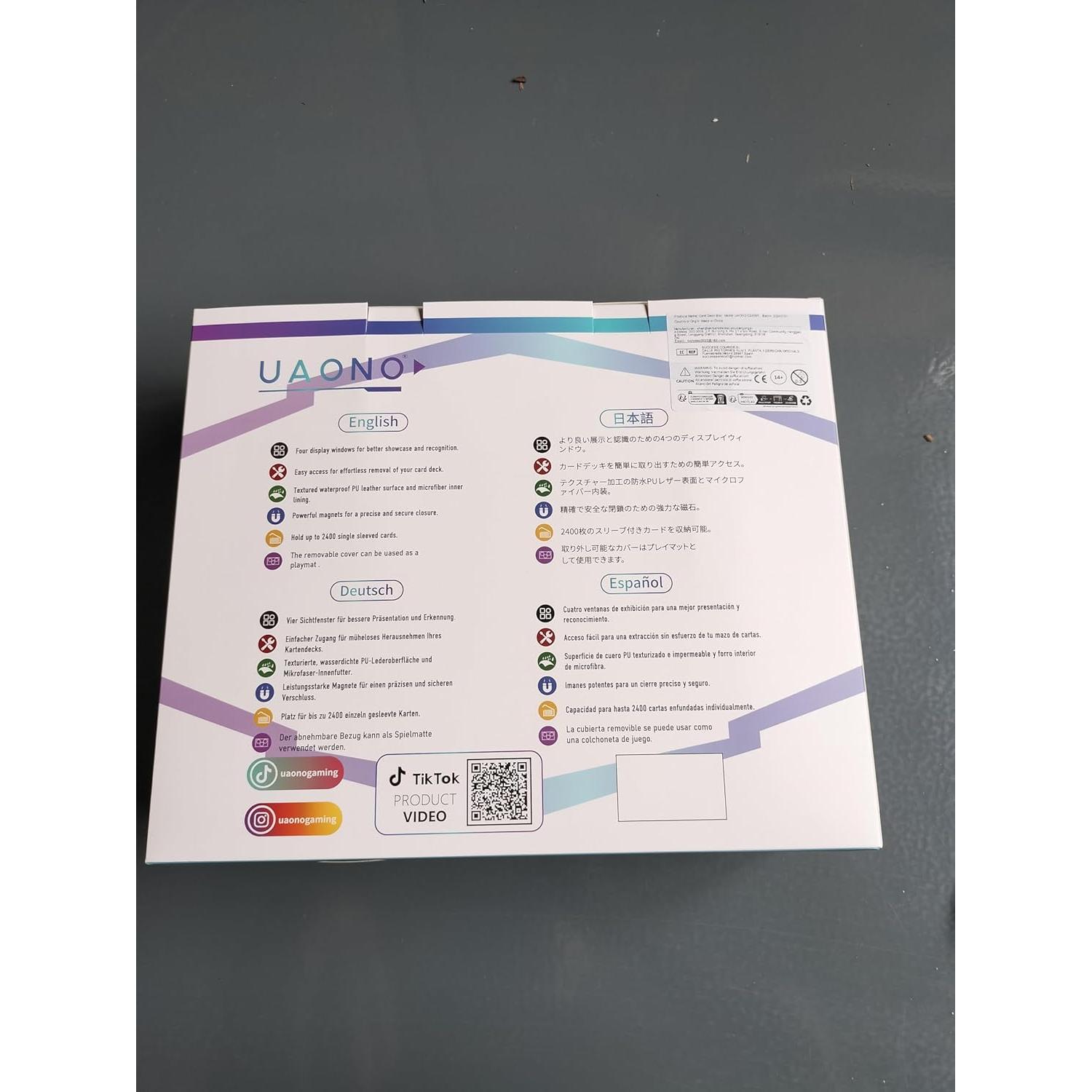 Caja de Almacenamiento UAONO para 2400 Cartas - Azul y Amarillo