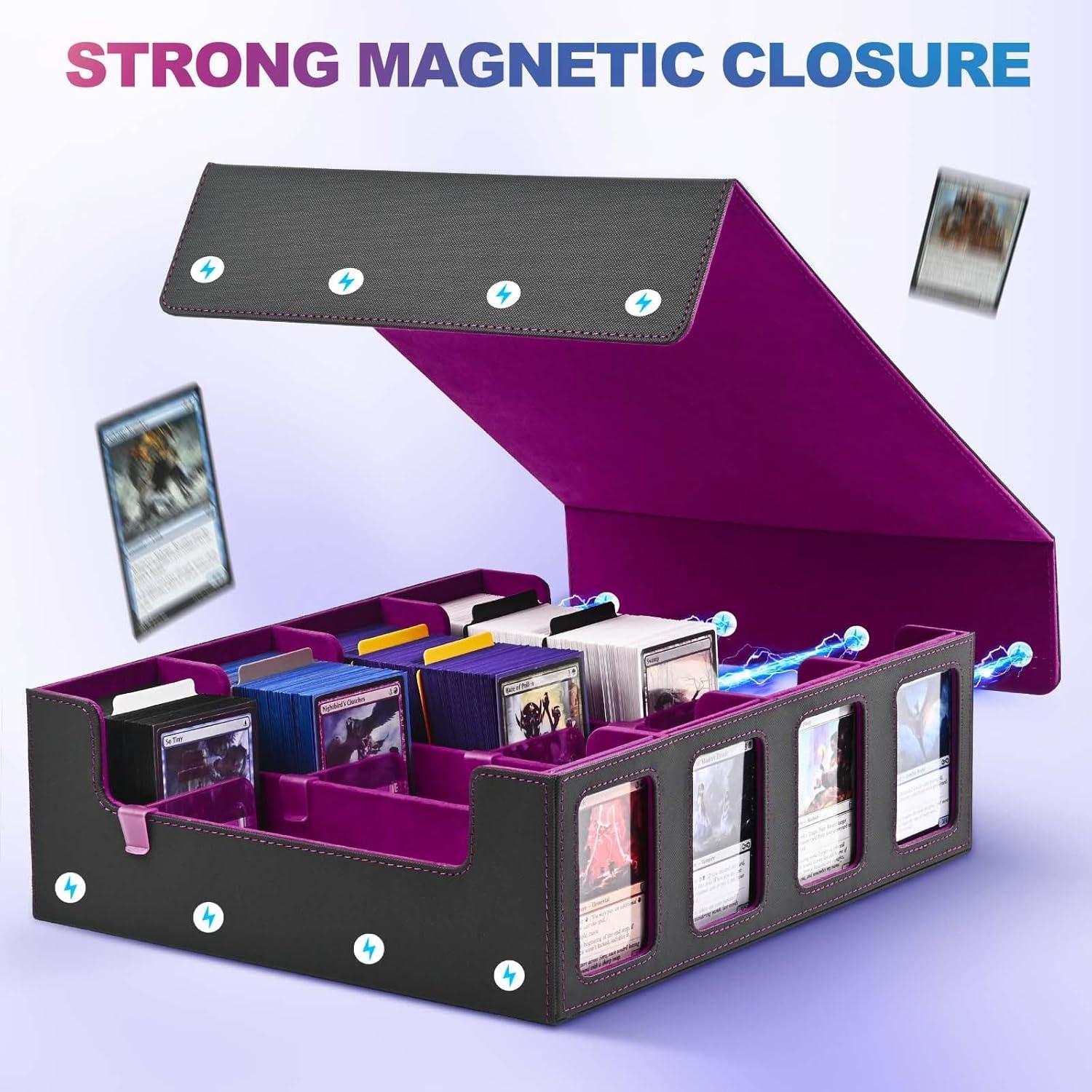 Caja de Almacenamiento de Cartas UAONO 2400+ Divisores Negro/Púrpura