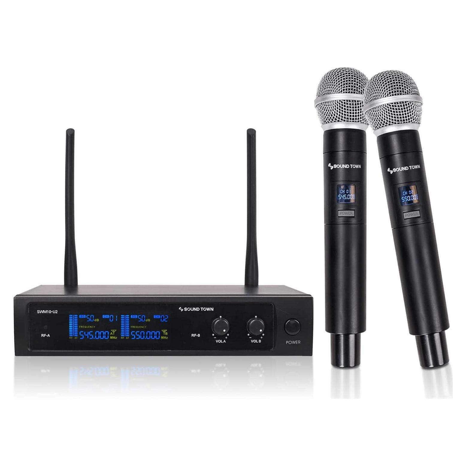 Sistema de micrófono inalámbrico UHF Sound Town SWM10-U2HH 2 canales