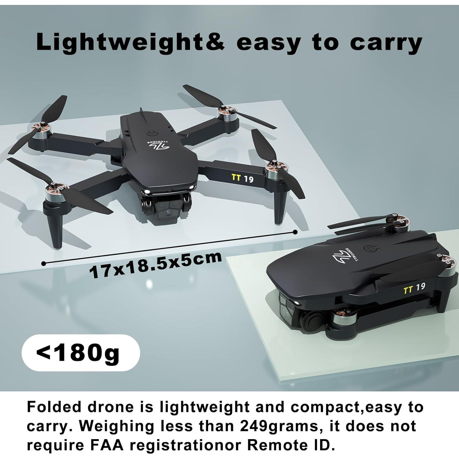 Dron TTROARDS TT19 con cámara HD 1080P y plegable