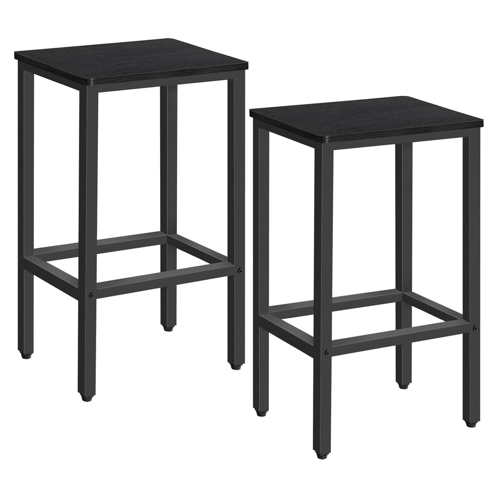 Juego de 2 Taburetes de Bar MAHANCRIS 65.5 cm Negro Industrial