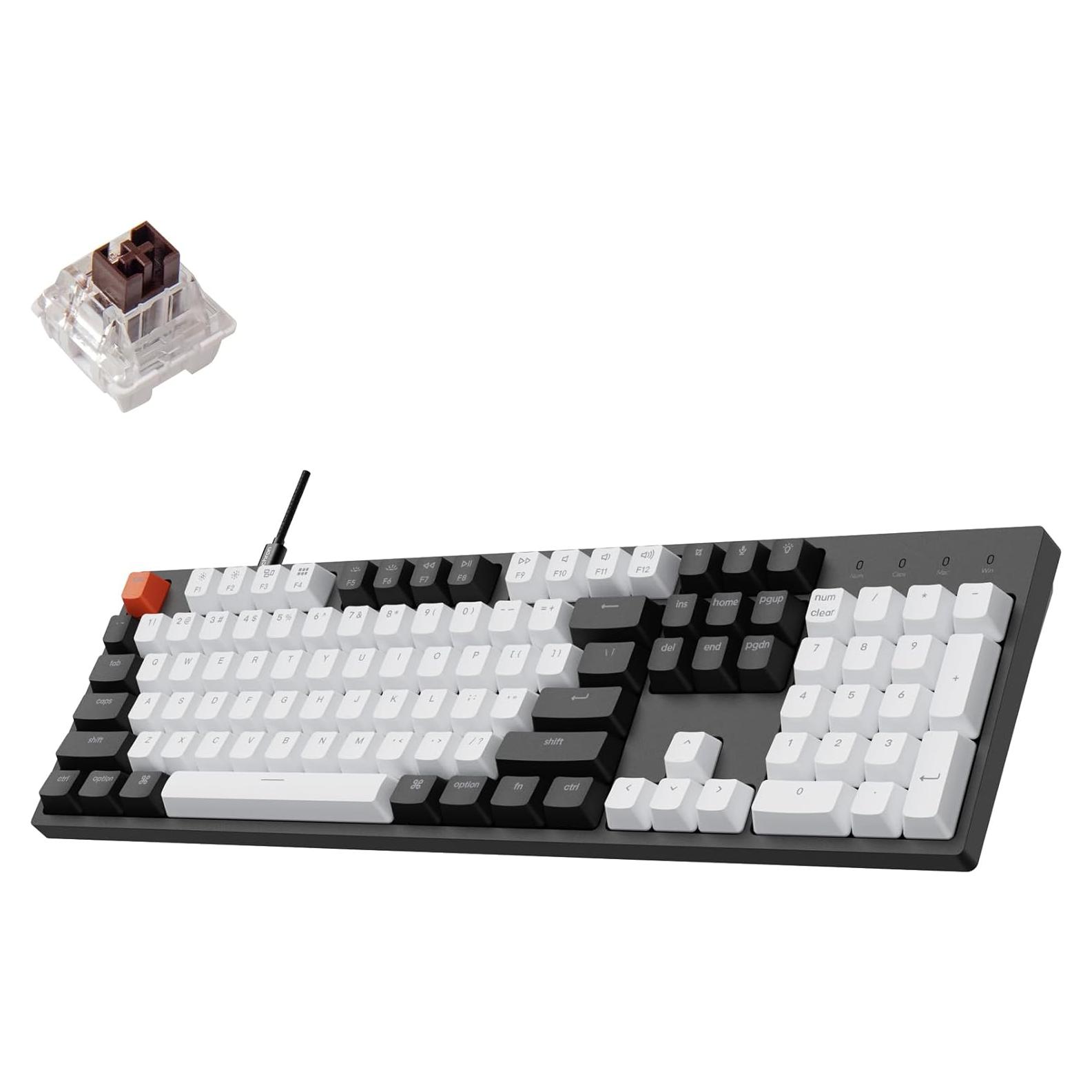 Teclado Mecánico Cableado Keychron C2 104 Teclas LED Blanca