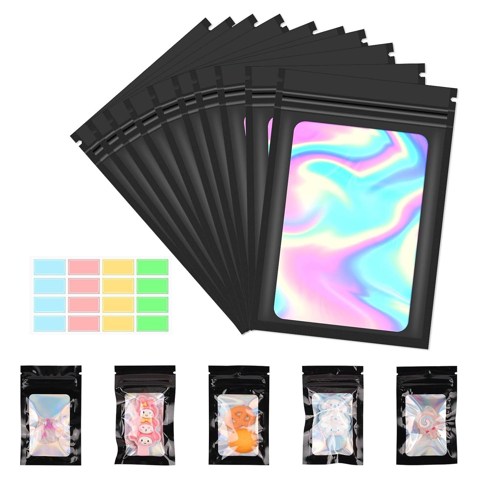 120 Bolsas Mylar Reutilizables Funseeya 6x10cm a Prueba de Olores