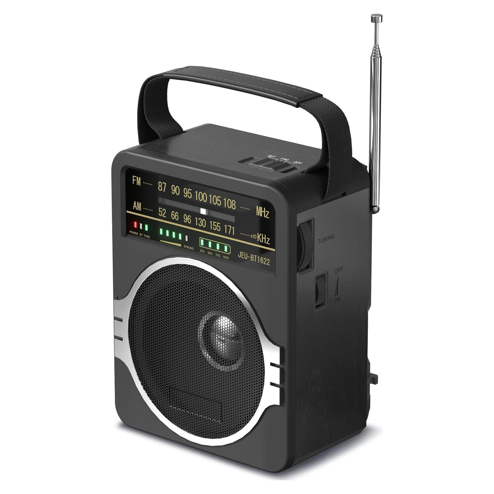 Radio Portátil AM FM Bluetooth 5.0 JEUJUG JEU-BT1622 5W