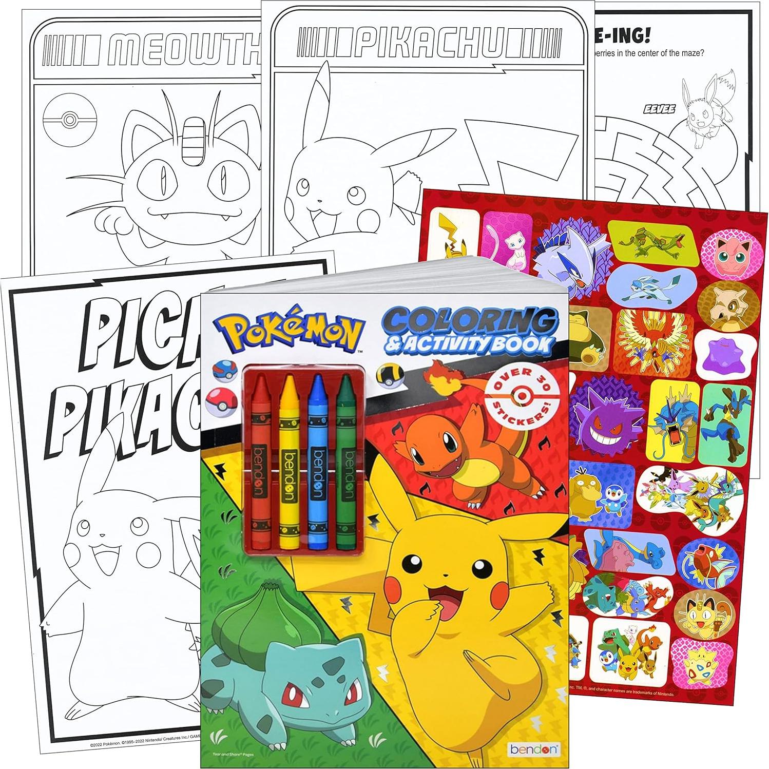 Conjunto de Stickers y Libro para Colorear Pokemon - Bendon