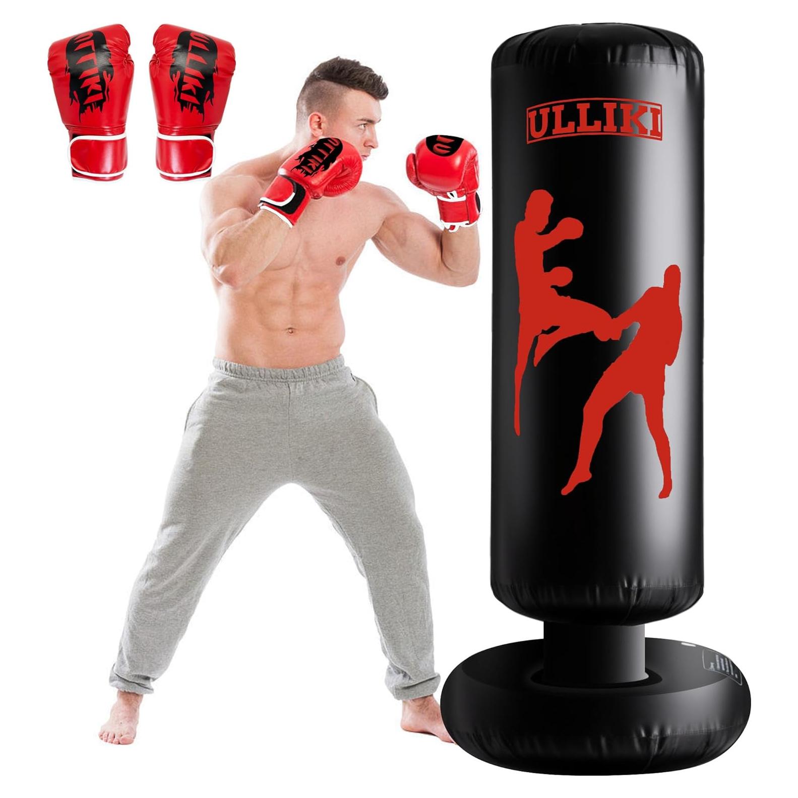 Saco de Boxeo ULLIKI 165 cm con Guantes para Adultos y Niños
