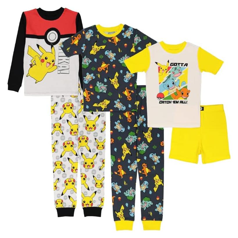 Pijama ajustado para niños Pokemon 100% algodón 4-12