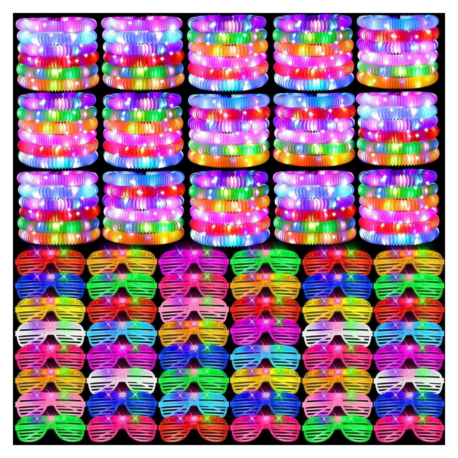 76 Piezas Tubos Brillantes y Gafas LED Oleitodh - Juguetes de Fiesta