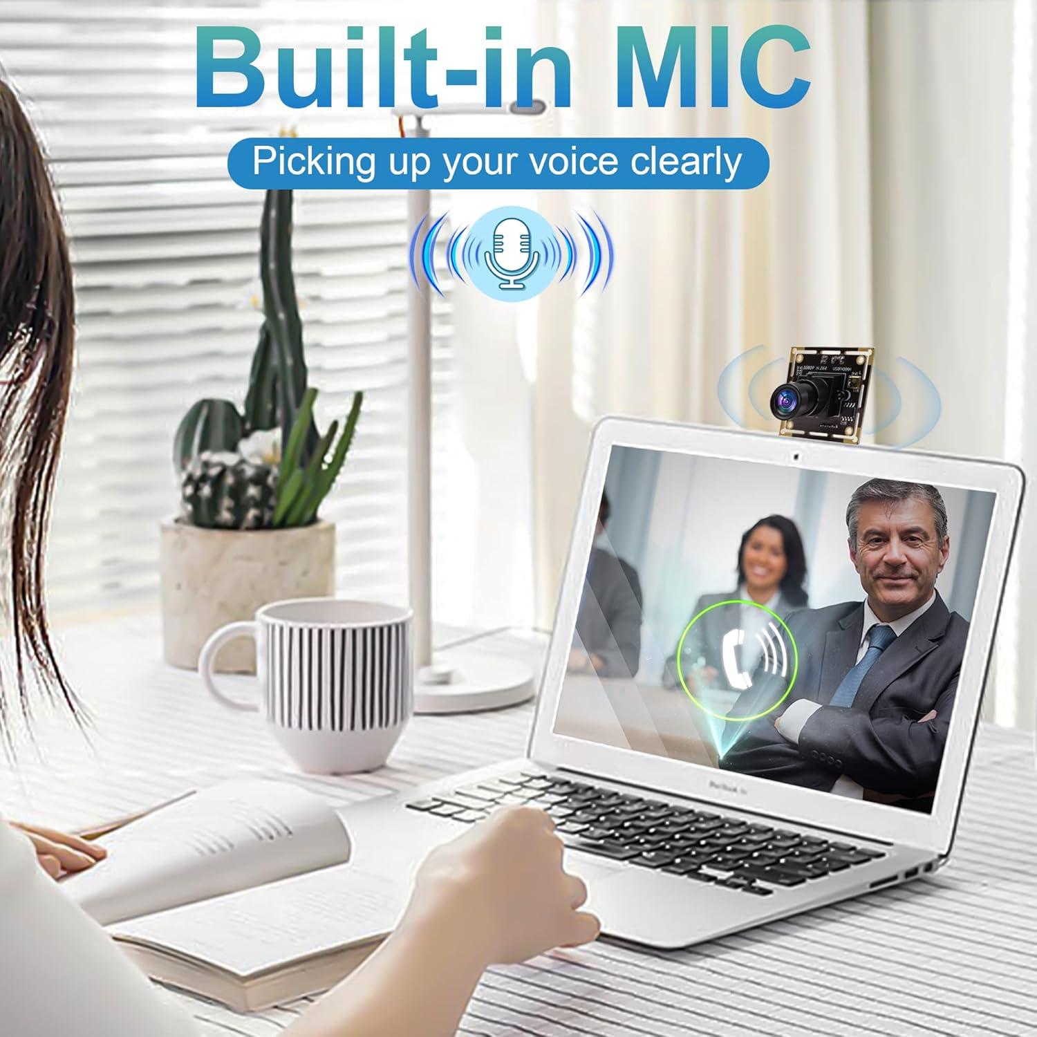 Cámara USB ELP IMX323 1080P Mini con Micrófono y Lente Ojo de Pez