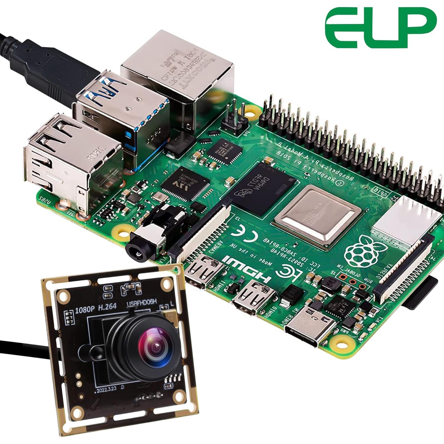 Cámara USB ELP IMX323 1080P Mini con Micrófono y Lente Ojo de Pez