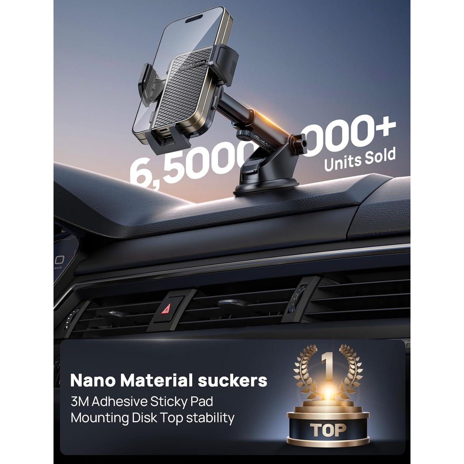 Soporte de Teléfono Ajustable GUANDA para Coche Negro