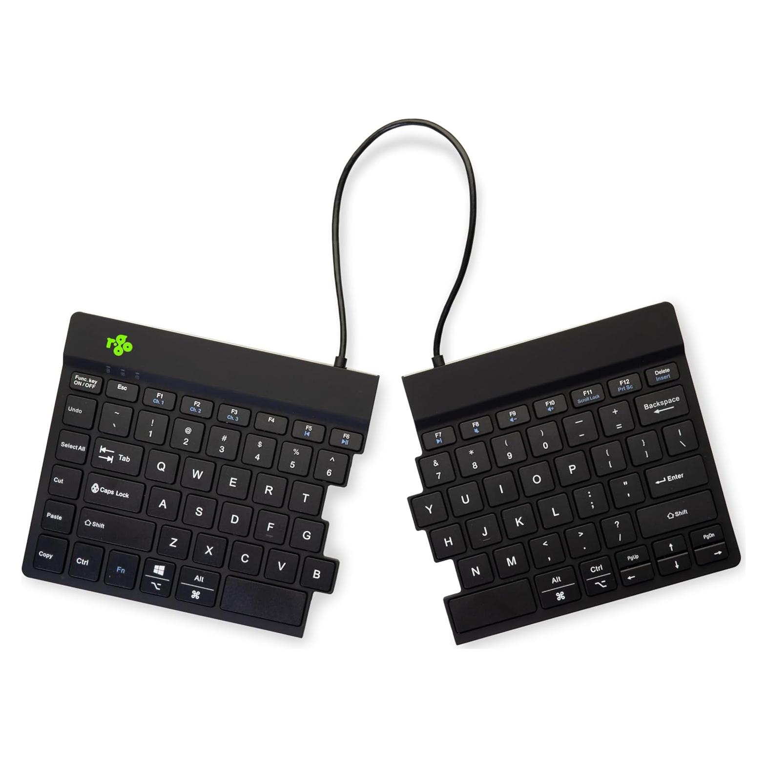 Teclado Ergonómico Dividido R-Go Bluetooth QWERTY Negro