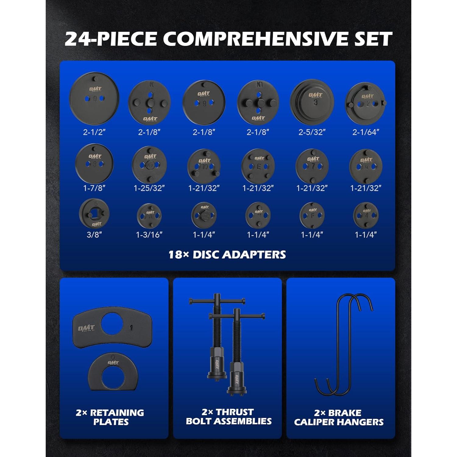 Kit de Herramientas de Compresión de Caliper de Freno Orion Motor Tech - 24 Piezas