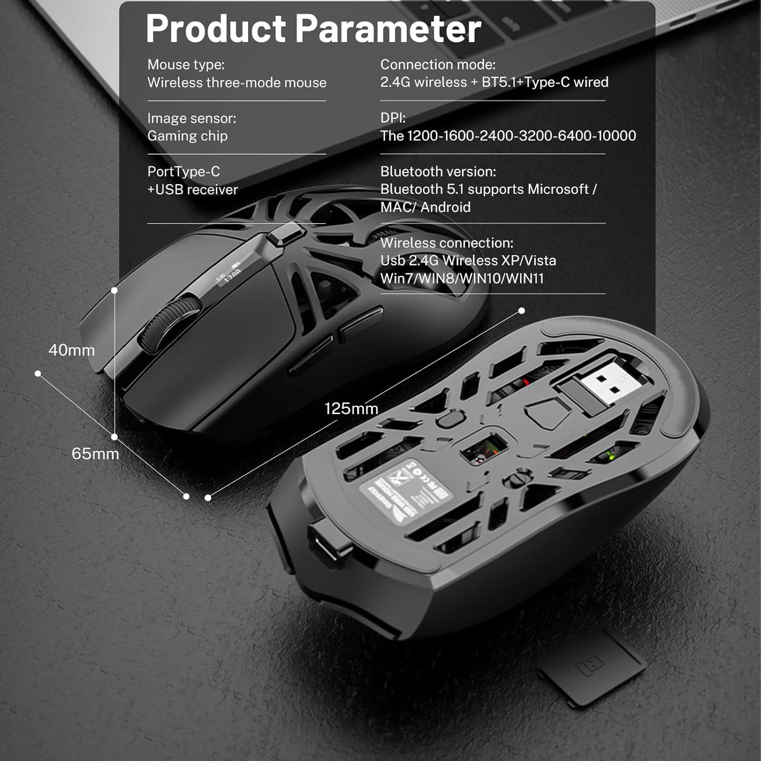 Ratón Gaming Inalámbrico Attoe SML-YXSB-01F 10000 DPI RGB