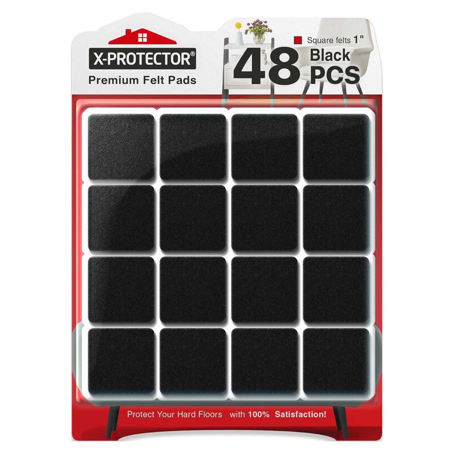 Almohadillas de Fieltro X-PROTECTOR 48 PCS 2.54 cm Cuadradas