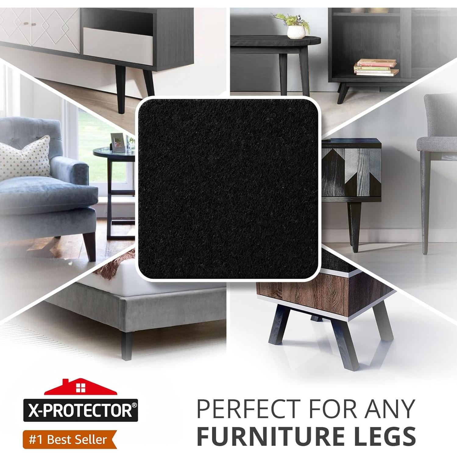 Almohadillas de Fieltro X-PROTECTOR 48 PCS 2.54 cm Cuadradas