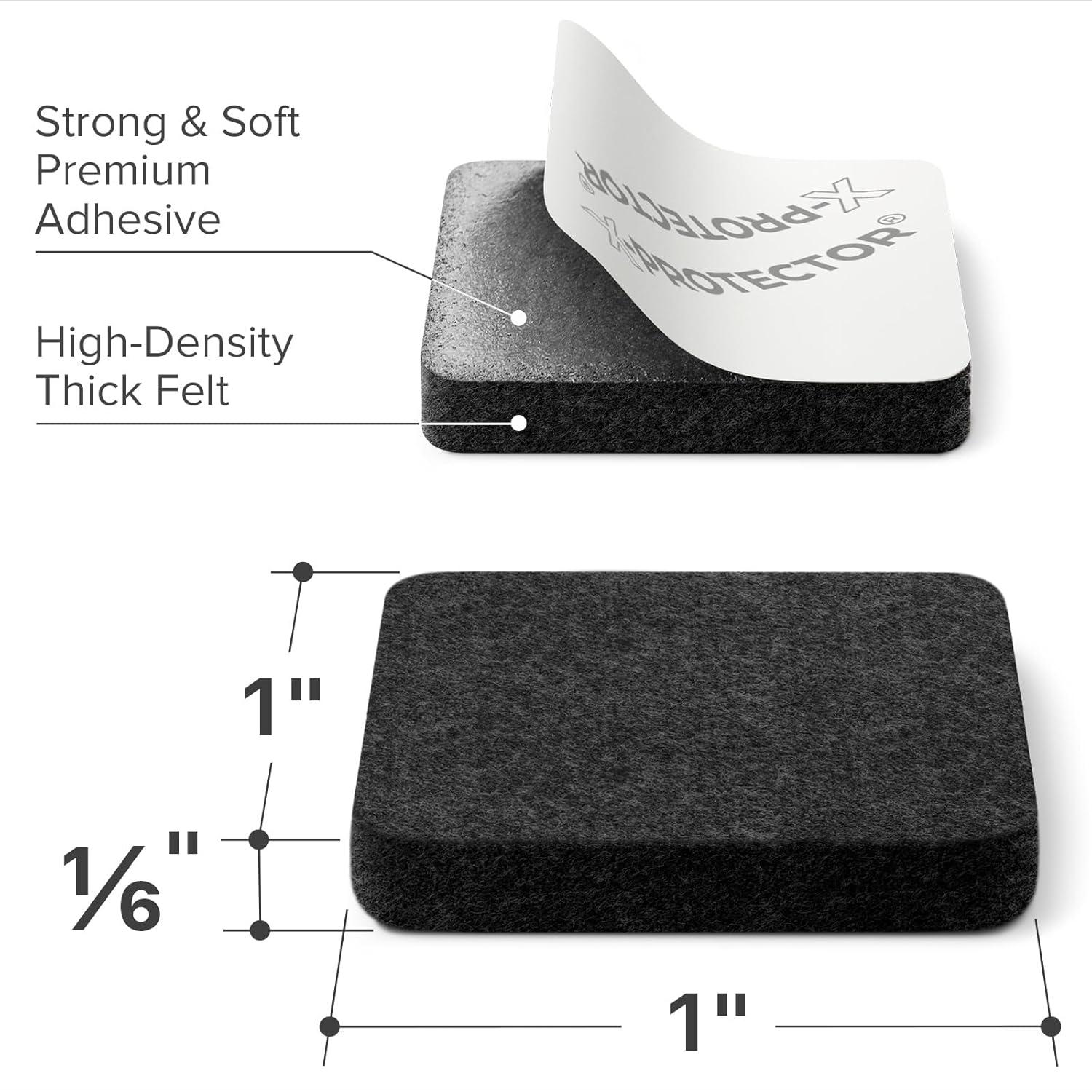 Almohadillas de Fieltro X-PROTECTOR 48 PCS 2.54 cm Cuadradas