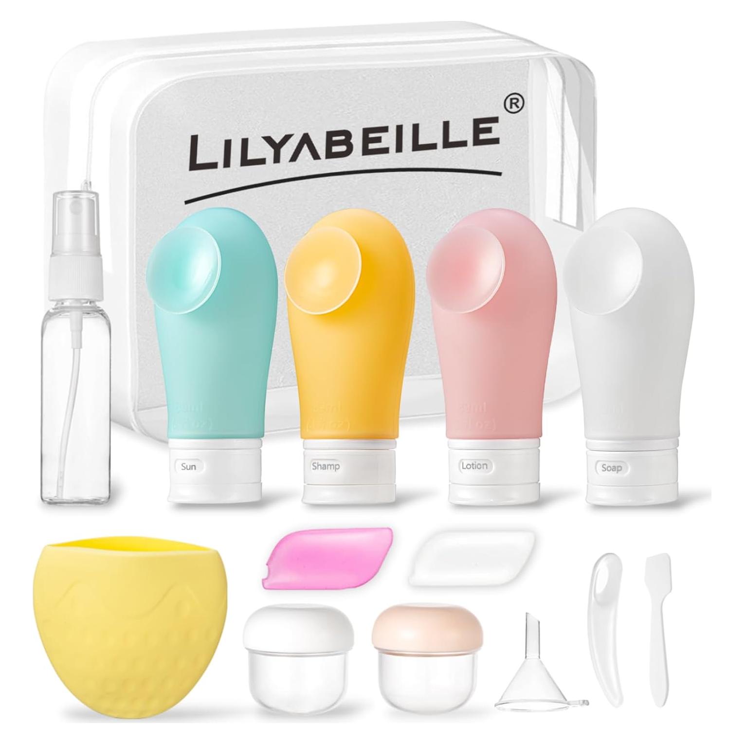 Set de 14 Botellas de Viaje LilyAbeille 60ml Silicona A Prueba de Fugas