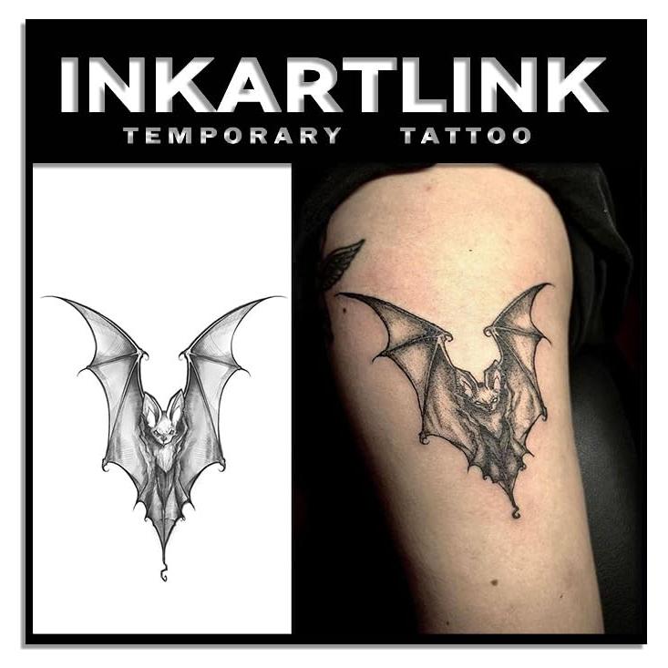 Tatuaje Semipermanente INKARTLINK Murciélago 12x8cm