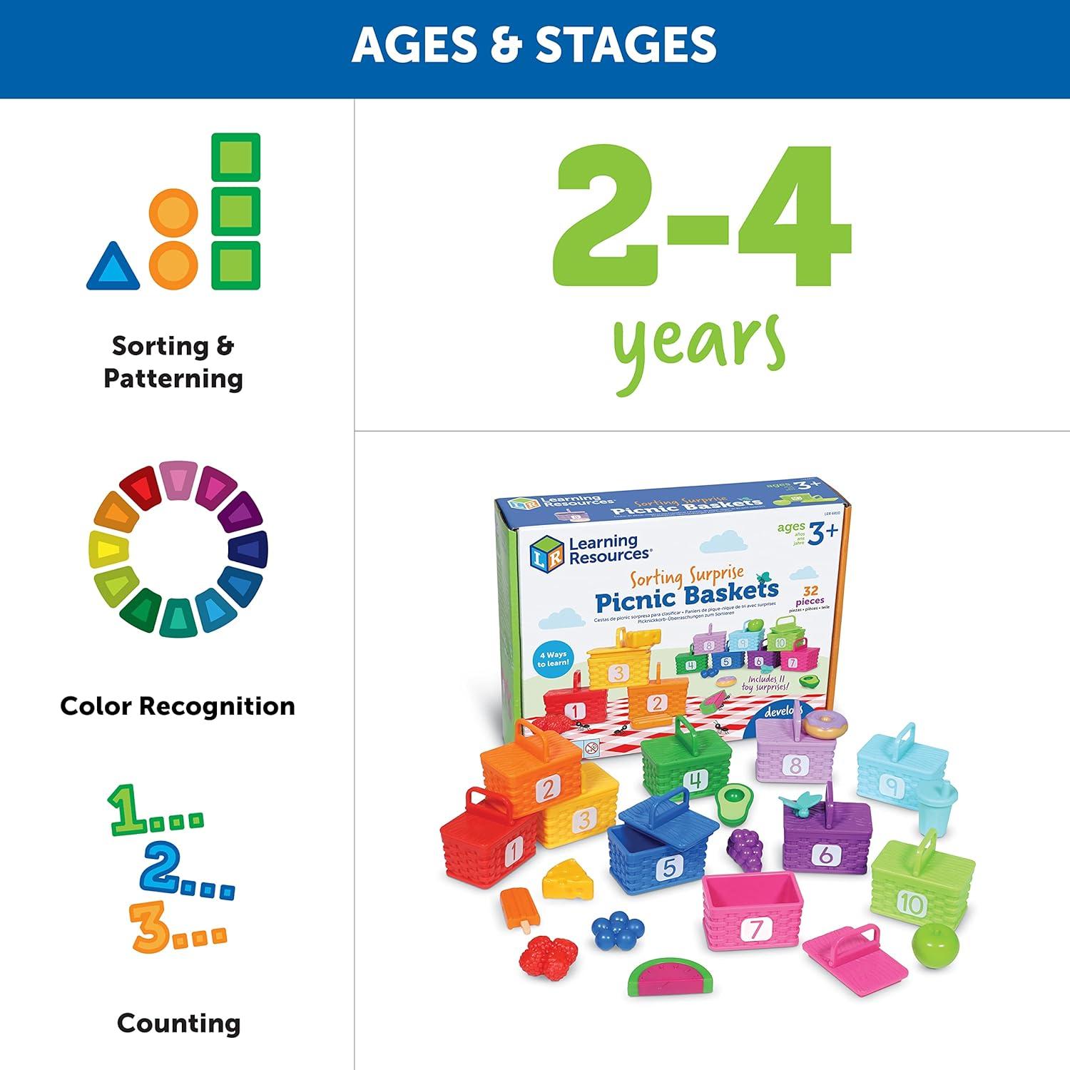 Cestas de Picnic Sorpresa Learning Resources - 32 Piezas Educativas